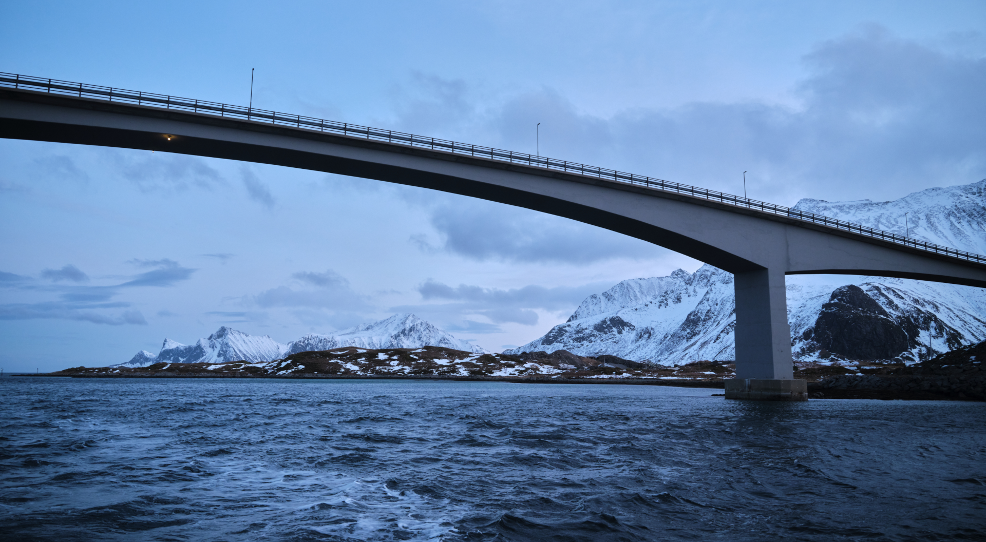 A bridge over icy fjord